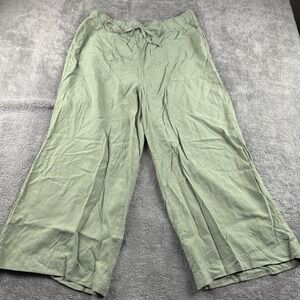Thread & Supply Wide Leg Crop‎ Pants Womens Large Green Relaxed Fit NWT